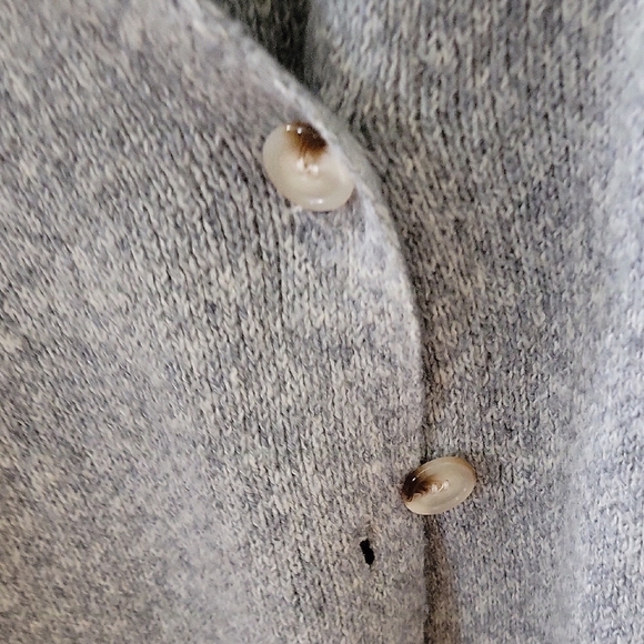 Women's Sweater, Gray With Floral On Shoulder - Picture 4 of 5